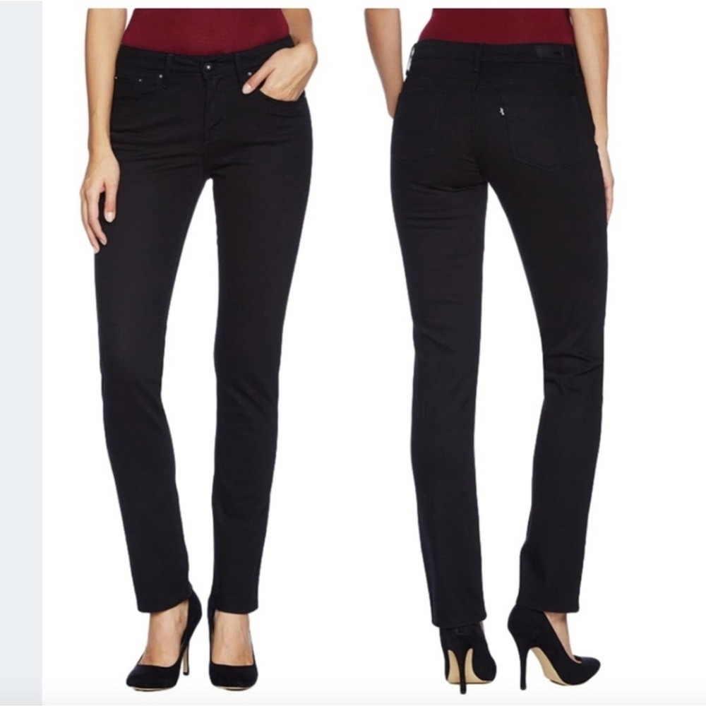 Levi's Demi Curve Mid Rise Slim Black Jeans Size 6/28